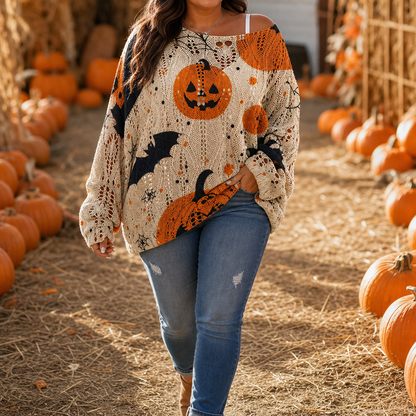 Women's Pumpkin Sweater | Open-Knit Crochet Design 5