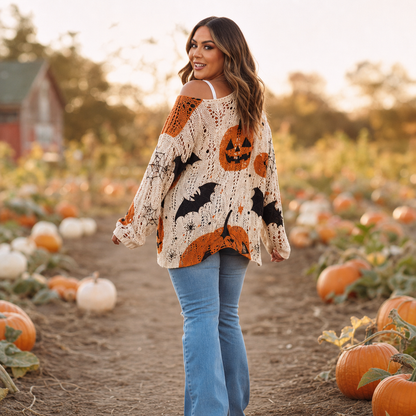 Women's Pumpkin Sweater | Open-Knit Crochet Design 6