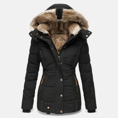 Lysandra – Women's Parka Coat with Hood - Winter Jacket - Black - Davies & Cooper