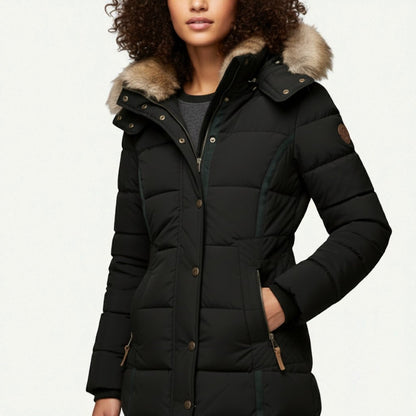 Lysandra – Women's Parka Coat with Hood - Winter Jacket - Black - Davies & Cooper