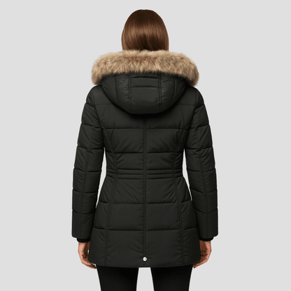 Lysandra – Women's Parka Coat with Hood - Winter Jacket - Black - Davies & Cooper