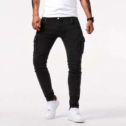 Marcus - Men's Slim Fit Denim Jeans with Multiple Pockets - Jeans - Black - Davies & Cooper