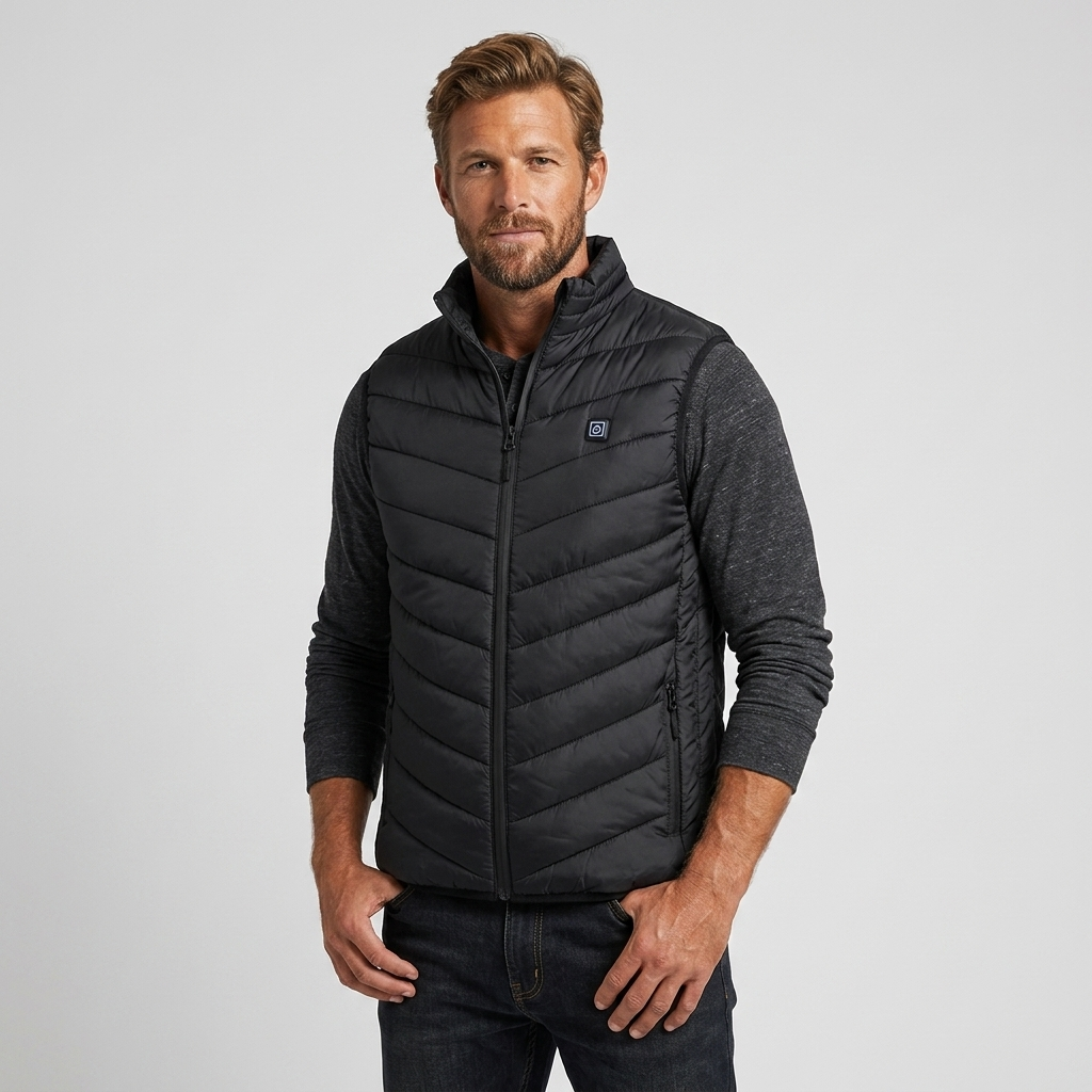 Men's USB Heated Vest Stand Collar Quilted Gilet Jacket 2