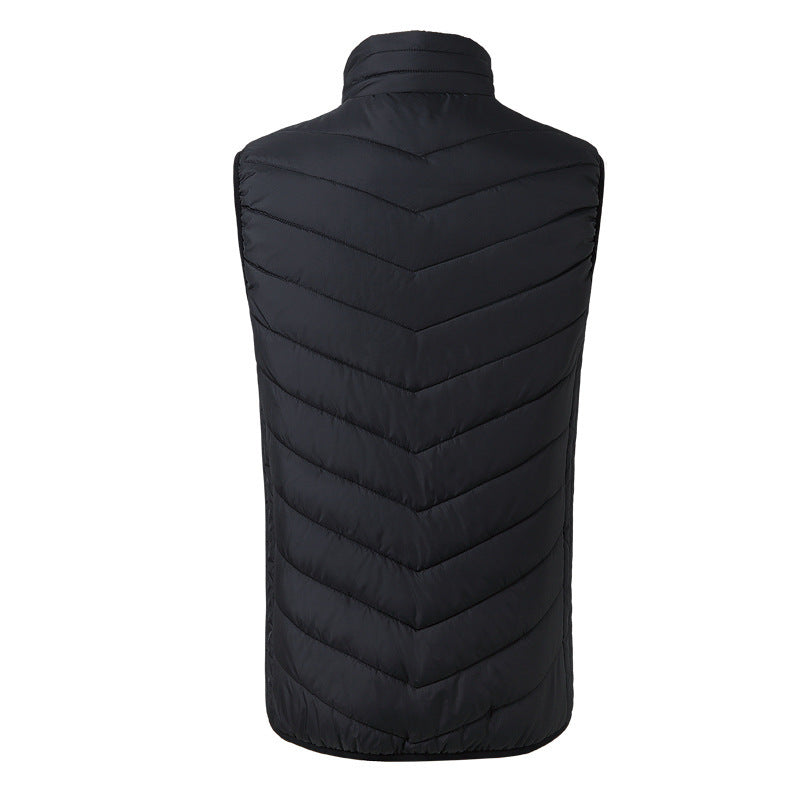 Men's USB Heated Vest Stand Collar Quilted Gilet Jacket 4