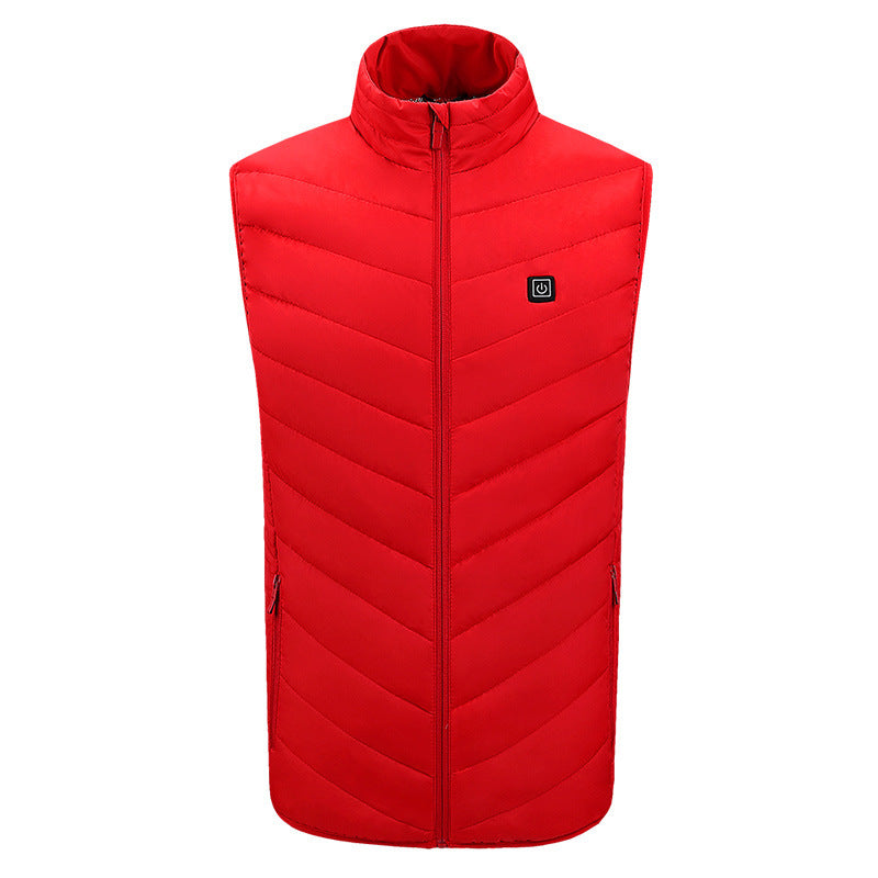 Men's USB Heated Vest Stand Collar Quilted Gilet Jacket 7