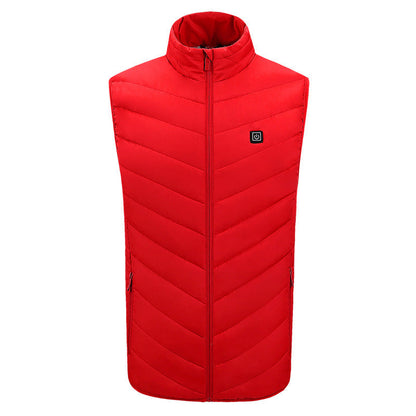 Men's USB Heated Vest Stand Collar Quilted Gilet Jacket 7