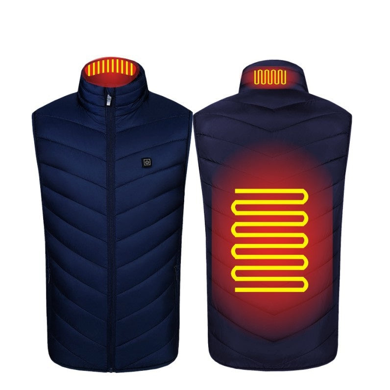 Men's USB Heated Vest Stand Collar Quilted Gilet Jacket 8