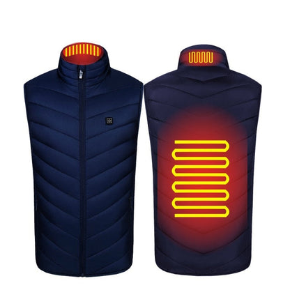 Men's USB Heated Vest Stand Collar Quilted Gilet Jacket 8