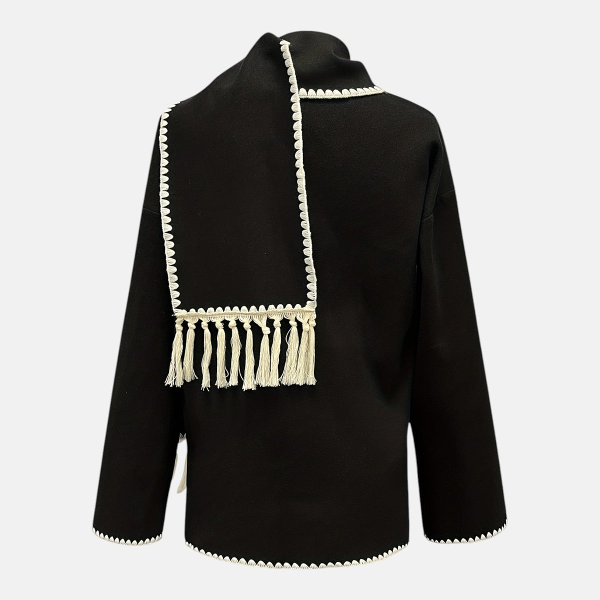 Mira – Women's Jacket with Shawl Collar - Tweed Jacket - Black - Davies & Cooper