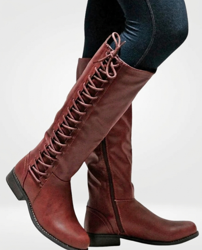 Women's Knee-High Boots | Lace-Up & Side Zip 1