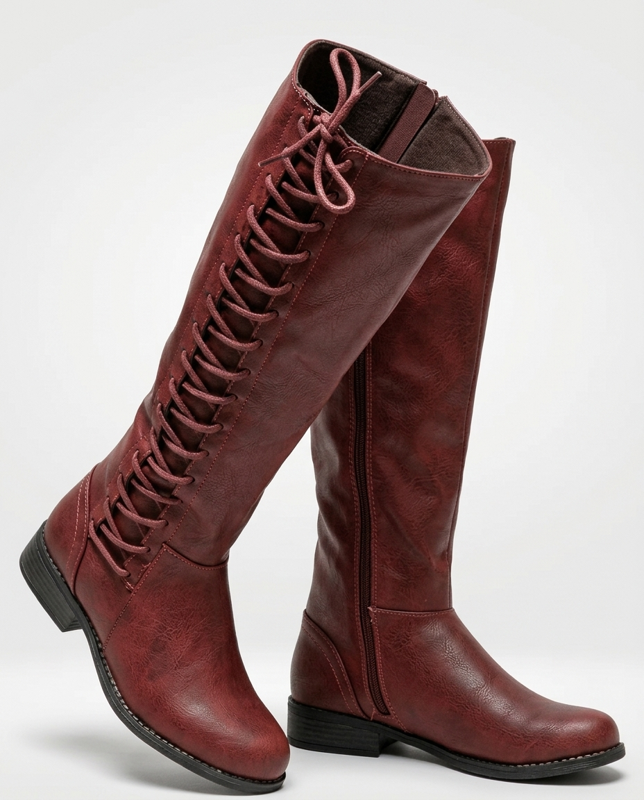 Women's Knee-High Boots | Lace-Up & Side Zip 3