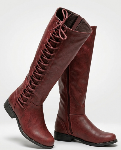 Women's Knee-High Boots | Lace-Up & Side Zip 3